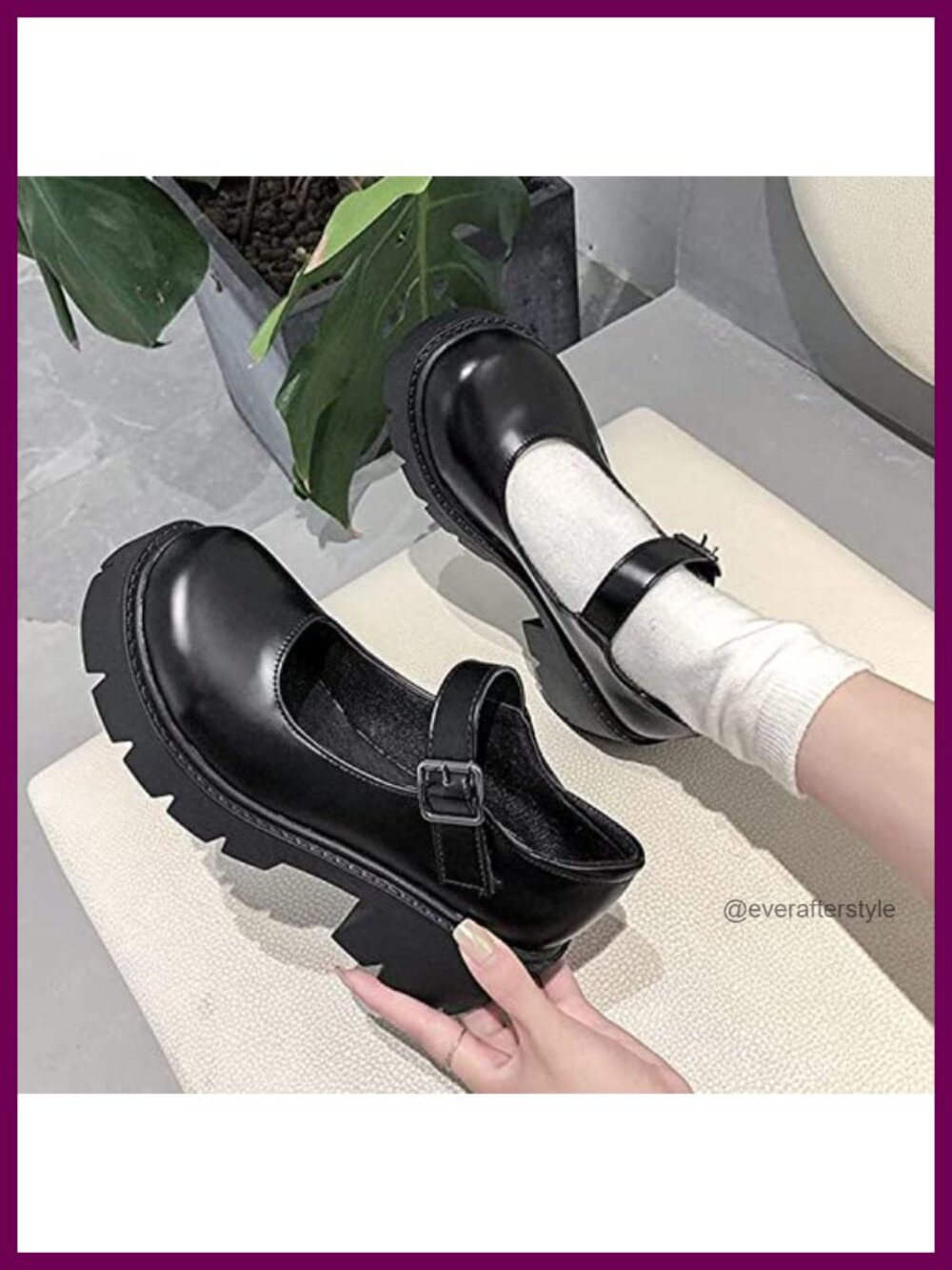 Women's Platform Mary Janes Chunky Heel Ankle Strap Uniform Dress Shoes Gothic - Picture 3 of 6